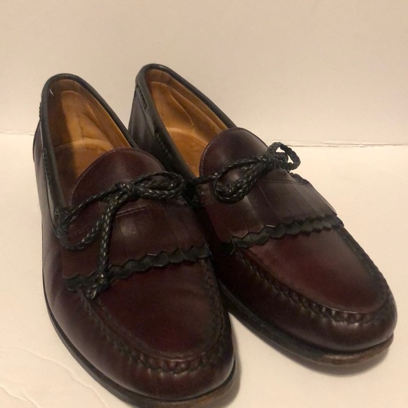 Allen Edmonds Cardamon and Black Woodstock Kiltie Leather Loafers - Picture 1 of 10